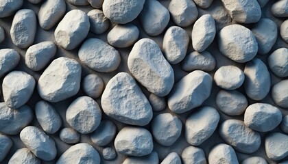 Aufkleber - Close-up view of smooth grey stones. Natural background texture, light and shadow. Neutral tones for minimalist design. Rock, gravel, pebble, construction, aggregate.