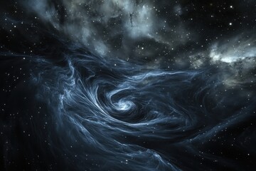 Wall Mural - simulation of a swirling nebula in deep space showcasing cosmic patterns and distant stars, the star
