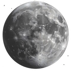 Wall Mural - Detailed Illustration Depicts the Earths Natural Satellite The Moon