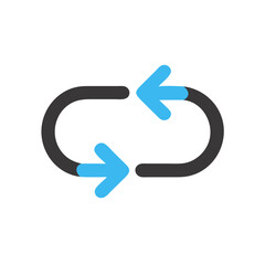 Wall Mural - Blue Arrows Circular Loop - Refresh, Repeat, Sync