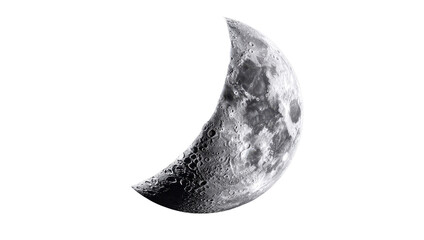 lunar crescent: a close-up, high-resolution shot of the moon, highlighting its unique crescent shape