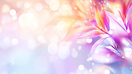 Wall Mural - vibrantly colored tulip flowers in the spring, on a pastel, soft color, blurred background.