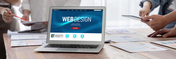 Leinwandbilder - Website design software provide brisk template for online retail business and e-commerce