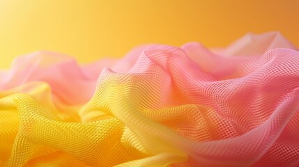 Poster - Translucent polygons interlock to form a striking lattice structure, with vibrant neon pink and yellow colors blending seamlessly against a smooth background