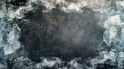 Aufkleber - Dramatic black backdrop features soft white smoke swirling upward, providing an open central space ideal for prominent product placement and text display