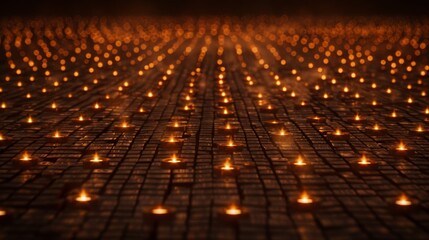 Leinwandbilder - Close-up view of a grid pattern layered with glowing hexadecimal code, illustrating the concept of secure digital technology with space on the right for creative use