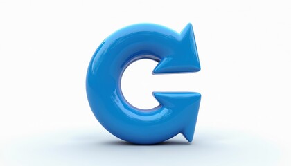 illustration of blue loop arrow, concept of refresh, repeat, update. modern symbol, icon for busines