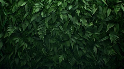 Aufkleber - Close-up shot showcases a wall adorned with diverse moss types and small ferns, providing a unique and textured backdrop perfect for design concepts