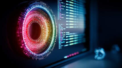 Computer screen with vibrant coding interface