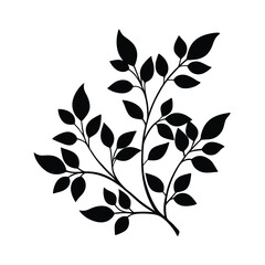 floral tree branch silhouette vector illustration