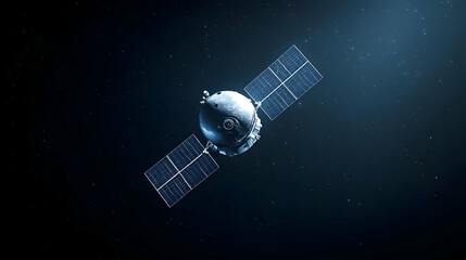 Wall Mural - Digital Illustration Of Satellite Orbiting Earth In Space