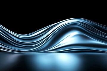 Wall Mural - a blue wave is shown in the image, with the water appearing to be reflective
