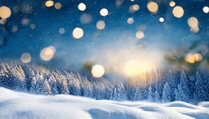 Wall Mural - bright puffy snow christmas banner