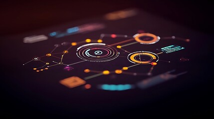 Futuristic data interface, intricate network