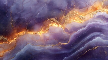 Wall Mural - Gold purple marble abstract flow high resolution hd background