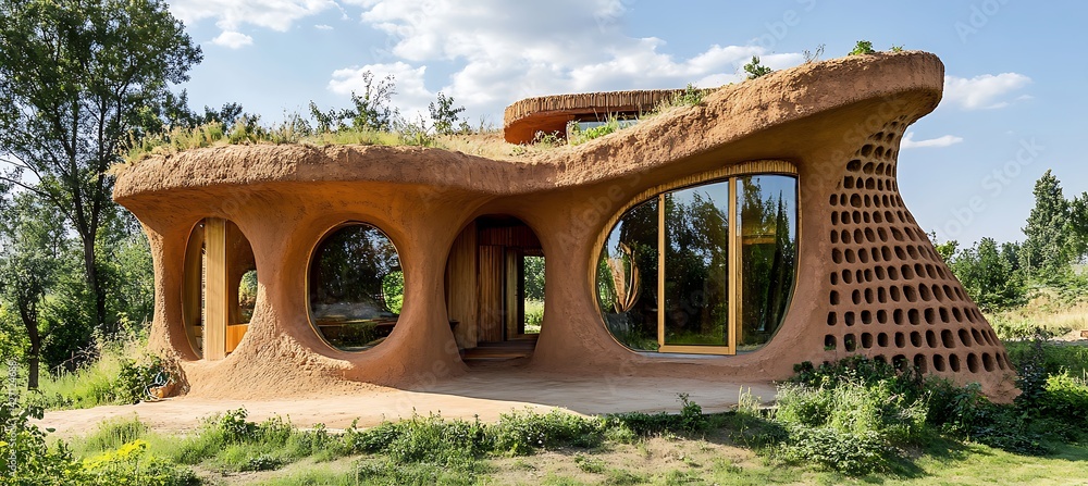 Sustainable Earth Brick House Design Promoting Eco-Friendly Living ...