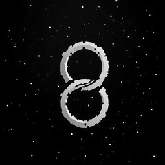 Wall Mural - A White Eight In Space With Starry Background Is Depicted