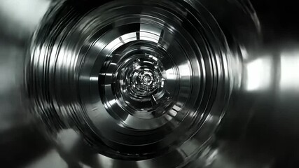 Abstract 3D Tunnel Technology with Turbine Engine and Circular Metal Design