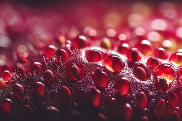 Aufkleber - Close-up Exploration of Vibrant Strawberry Seeds and Textured Surface Showcasing Natural Beauty and Rich Red Tones