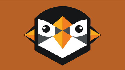 Poster - Stylized penguin logo design featuring geometric shapes and a minimalistic approach for branding, marketing, or educational purposes