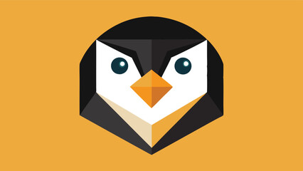 Poster - Stylized penguin logo design featuring geometric shapes and a minimalistic approach for branding, marketing, or educational purposes