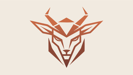 Aufkleber - Stylized bull head logo featuring sharp angles and bold colors designed for modern branding or graphic projects