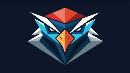 Poster - Unique vector logo featuring a stylized owl design with dynamic colors and geometric shapes