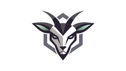 Aufkleber - Stylized bull head logo featuring sharp angles and bold colors designed for modern branding or graphic projects