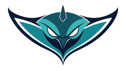 Aufkleber - Creative vector logo featuring an abstract design with sharp angles and a mystical bird-like figure in a teal color scheme, suitable for branding and commercial use
