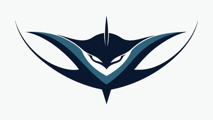 Aufkleber - Creative vector logo featuring an abstract design with sharp angles and a mystical bird-like figure in a teal color scheme, suitable for branding and commercial use