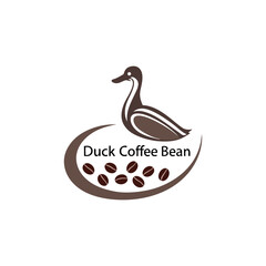 Poster - Duck Coffee Bean logo featuring a duck and coffee beans in a modern and creative vector design