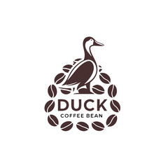 Poster - Duck Coffee Bean logo featuring a duck and coffee beans in a modern and creative vector design