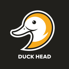 Aufkleber - Vector logo of a duck head design, featuring a stylized illustration in yellow and white, suitable for branding and creative projects