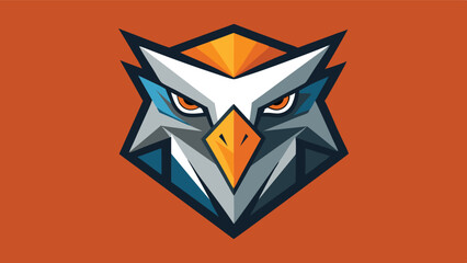 Poster - Unique vector logo featuring a stylized owl design with dynamic colors and geometric shapes