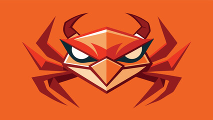 Aufkleber - Unique vector illustration of a stylized crab logo with bold features and vibrant colors designed for creative projects and branding