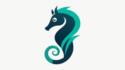 Poster - Creative seahorse logo design featuring a modern, stylized silhouette combined with leaf elements, suitable for various branding and marketing purposes