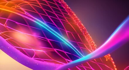 Wall Mural - beautiful colored bright abstract futuristic scientific glowing dna helix 4k