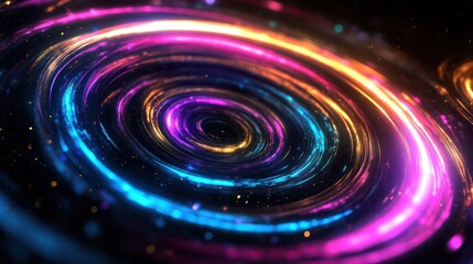 Wall Mural - Vibrant and colorful cosmic swirl pattern displaying swirling light shapes