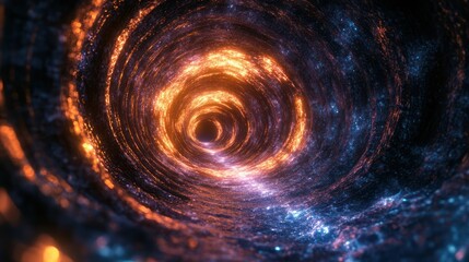 Wall Mural - A glowing colorful vortex with spirals throughout its structure
