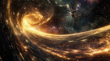 Wall Mural - Cosmic swirling vortex of light and energy in deep space