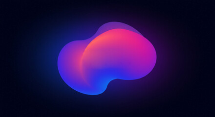 Wall Mural - Abstract gradient shape with blue purple and pink colors floating in a dark background space