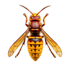 european hornet (vespa crabro) isolated on white --v 7.0