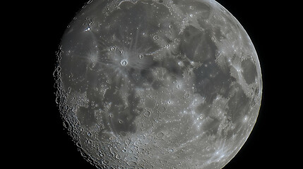 Wall Mural - Detailed View Of The Moon Surface At Night