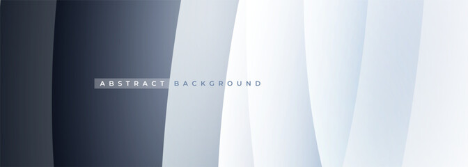 Poster - White and grey modern abstract wide banner background with geometric shapes and curves. Vector illustration