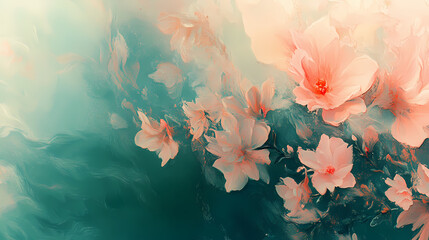 Wall Mural - pink pastel floral