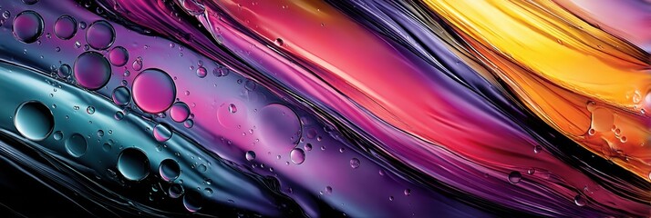 Aufkleber - Colorful Oil Slick Texture Creates an Eye-Catching Backdrop for Product Display in a Modern Setting
