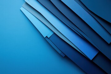 Poster - Various shades of blue tiles arranged in a stunning geometric pattern ideal for design inspiration or interior decoration ideas
