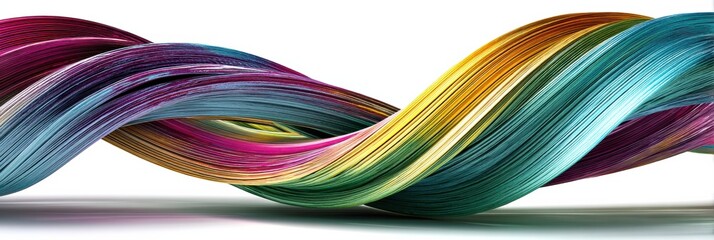 Poster - Abstract Representation of Muscle Form Created With Colorful Ribbons Emphasizing Strength and Wellness
