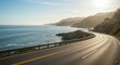 © Vistara  - Scenic Coastal Highway with Serpentine Road and Ocean Views under Golden Hour Sunlight