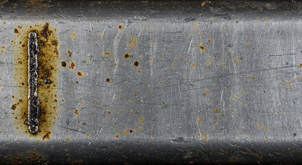 Poster - Metal Surface Showing a Newly Applied Welding Line and Rust Spots